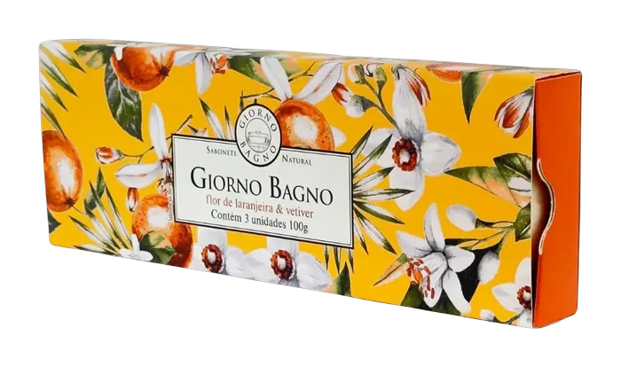 Kit Sabonete Natural Giorno Bagno Flor de Laranjeira e Vetiver c/ 3 Unidades
