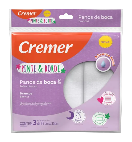 Pano de Boca Cremer Pinte e Borde c/ 3 Unidades