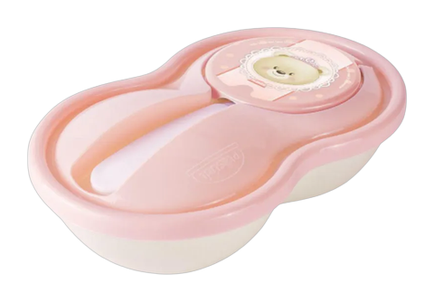 Pote Papinha com Colher Urso Rosa Plasútil 320ml