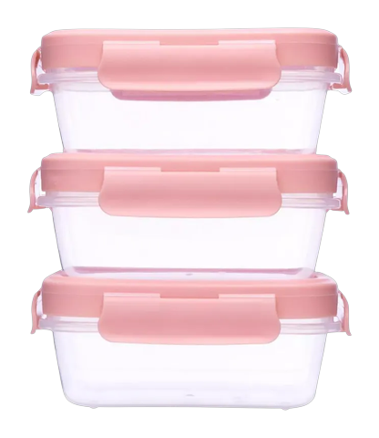 Kit Potinhos Herméticos Buba Rosa 100ml c/ 3 Unidades