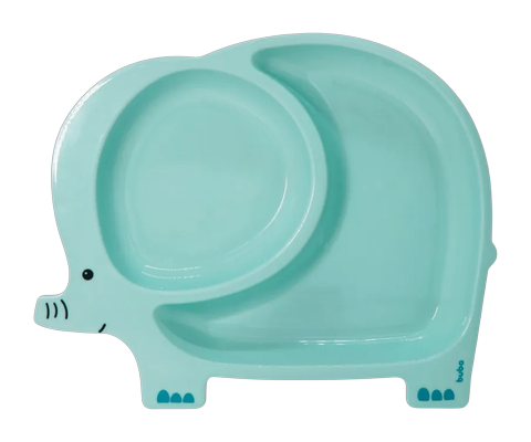 Pratinho Infantil com Divisórias Buba Elefante Azul