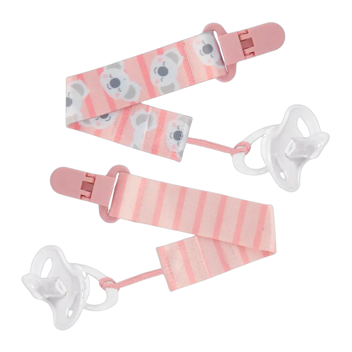 Kit Prendedores de Chupeta Buba Coala Rosa +3 Meses c/ 2 Unidades