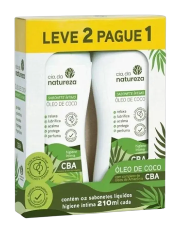 Kit Sabonete Íntimo Óleo de Coco 210ml C/ 2 Unidades