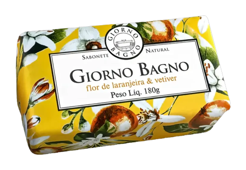 Sabonete Natural em Barra Giorno Bagno Flor de Laranjeira e Vetiver 180g