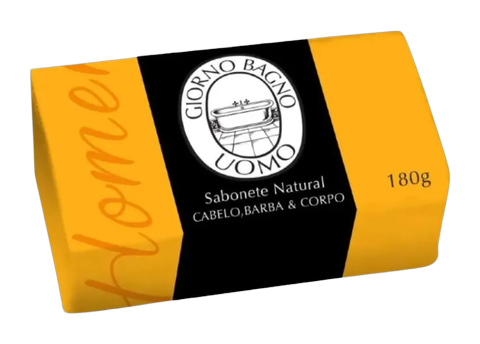 Sabonete Natural em Barra Giorno Bagno Uomo Amarelo 180g