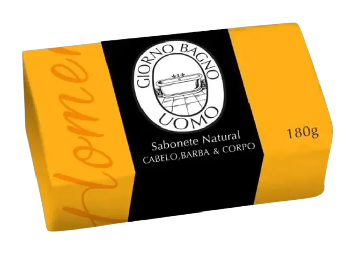 Sabonete Natural em Barra Giorno Bagno Uomo Amarelo 180g