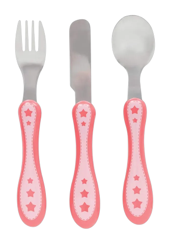 Kit Talheres Estrelinha Buba Rosa +6 Meses