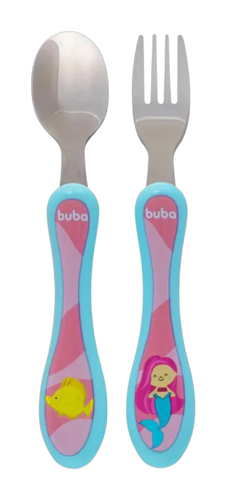Kit Talheres Infantil Buba Aventuras da Sereia +6 Meses
