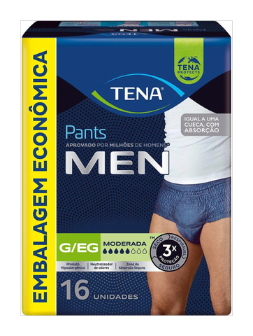 Roupa Íntima Tena Pants Men Pacote C/16 Unidades