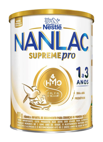 Fórmula Nestlé Nanlac Supreme Pro 1 a 3 Anos Lata de 800gr