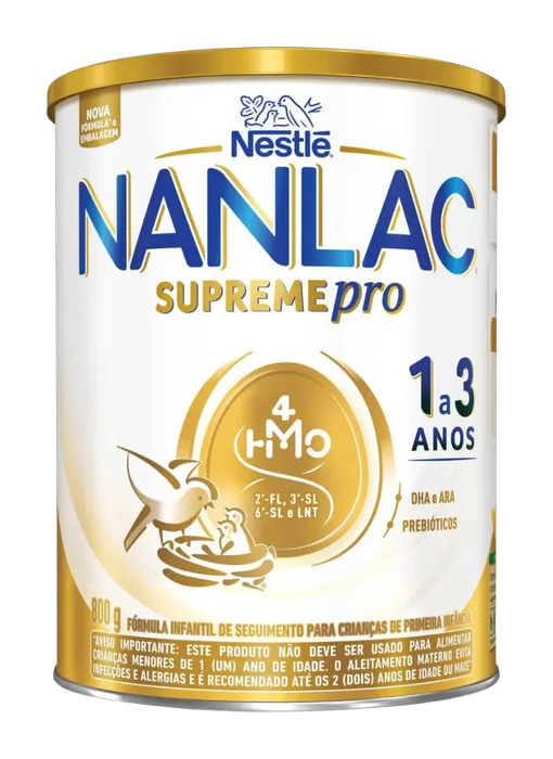 Fórmula Nestlé Nanlac Supreme Pro 1 a 3 Anos Lata de 800gr