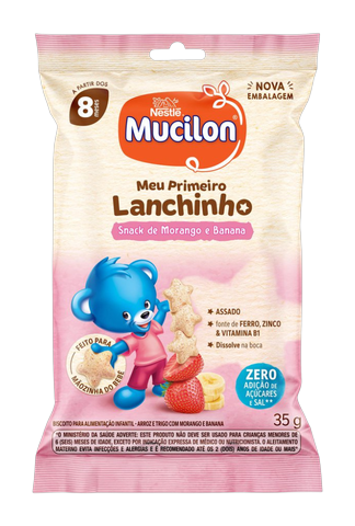 Biscoito Integral Mucilon de Morango e Banana Nestlé 35gr