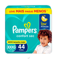 Fralda Pampers Confort Sec XXXG Pacote C/44 Unidades