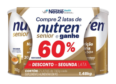 Suplemento Nestlé Nutren Senior Pack C/2 Latas de 740gr