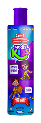 Creme P/ Pentear + Ativador de Cachos Medix Kids 300ml