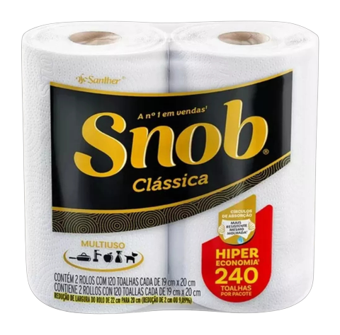 Toalha de papel Snob Clássica C/2 Rolos