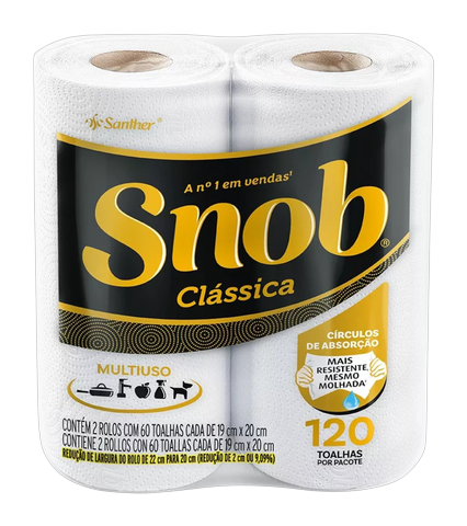 Toalha de Papel Snob Clássica Com 120 Folhas