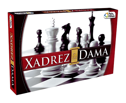 Jogo de Xadrez & Dama C/56 Peças Pais & Filhos