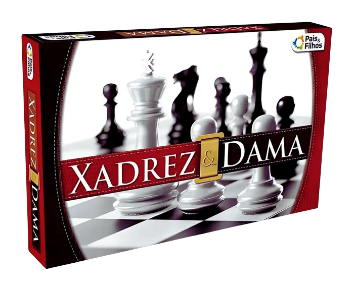 Jogo de Xadrez & Dama C/56 Peças Pais & Filhos