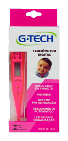 Termômetro Digital Clínico G-Tech Rosa TH150
