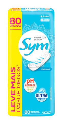 Absorvente Protetor Diário Sym Sem Perfume Pacote C/80 Und