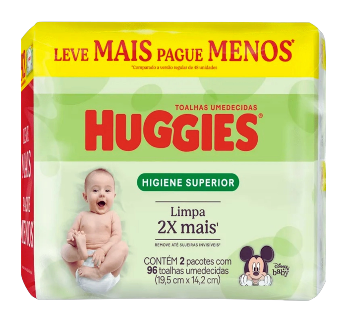 Toalha Umedecida Huggies Higiene Superior LV+PG-
