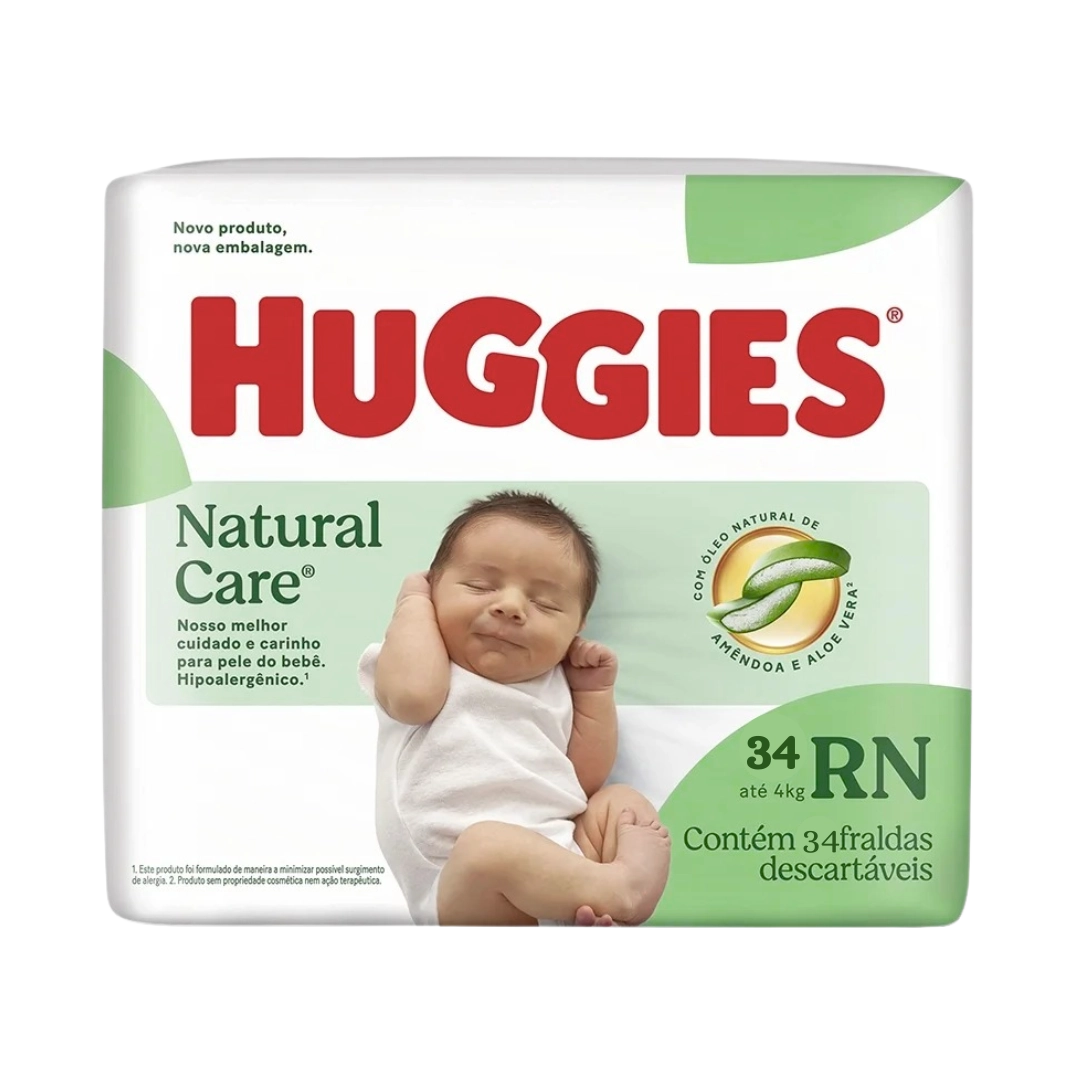 Fralda Huggies Natural Care RN C/34 Und