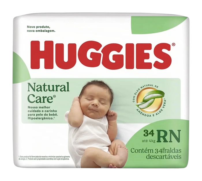 Fralda Huggies Natural Care RN C/34 Und