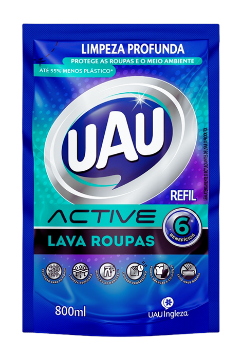 Lava Roupas Líquido Uau Active Refil 800ml