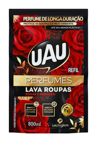Lava Roupas Líquido Uau Rosas e Sedução Refil 800ml