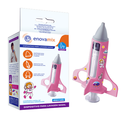 Dispositivo P/ Lavagem Nasal Enovamix Rosa