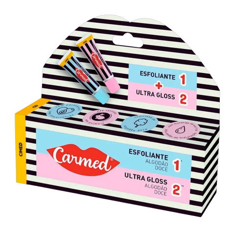 Carmed Esfoliante+Ultra Gloss Algodão Doce 10gr Cada