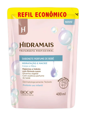 Sabonete Liquido Hidramais Refil Perfume de Bebê 400ml