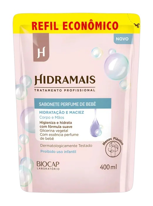 Sabonete Liquido Hidramais Refil Perfume de Bebê 400ml