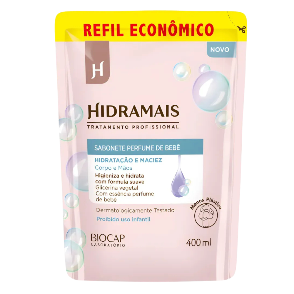 Sabonete Liquido Hidramais Refil Perfume de Bebê 400ml