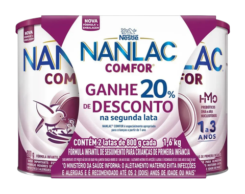 Fórmula Nestlé Nanlac Comfor 800g pack 2 latas