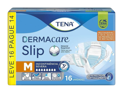 Fralda Tena Slip Dermacare Leve 16 Pague 14