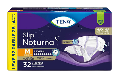 Fralda Tena Slip Noturna Leve 32 Pague 28