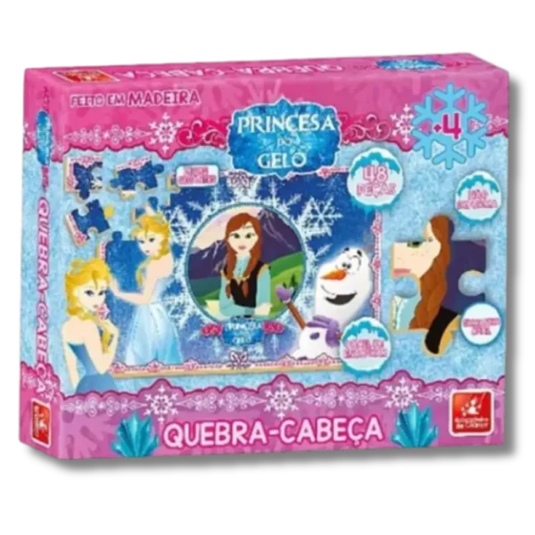 Quebra Cabeça Princesas Do Gelo 48pç - Brincadeira De Criança