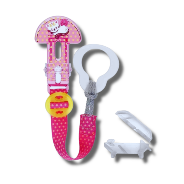 Prendedor de Chupeta MAM Clip It & Cover Girls Gatinha Rosa