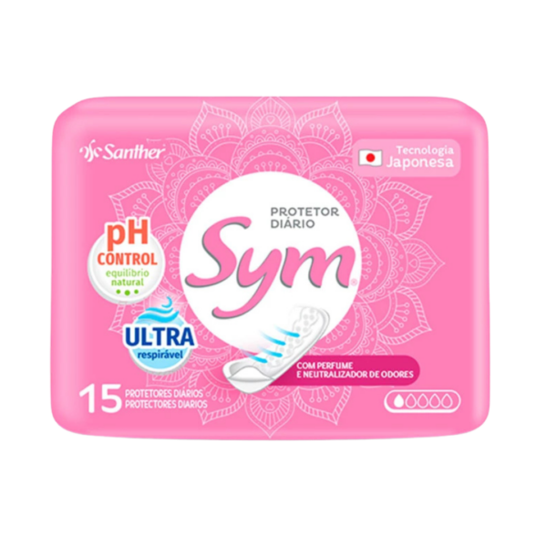Absorvente Protetor Diário Sym Com Perfume Pacote Com 15 Unidades