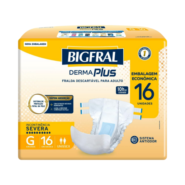 Fralda Adulto Bigfral Derma Plus Econômica
