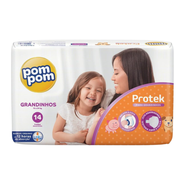Fralda Pom Pom Protek Grandinho Pacote C/14 Unidades