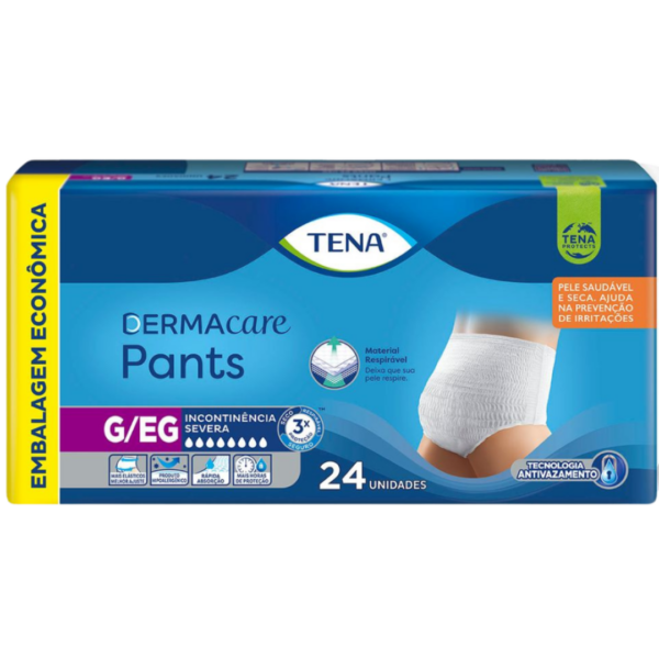 Roupa Íntima Tena Pants Dermacare Pacote C/24 Und