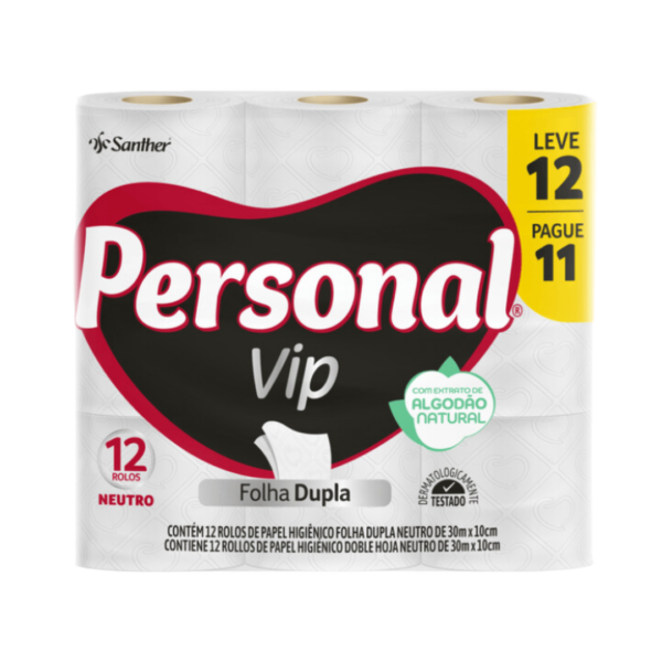 Papel Higiênico Personal Vip Folha Dupla LV 12 PG 11