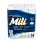 Papel Higiênico Mili Sensitive Care Folha Dupla C/24 Rolos