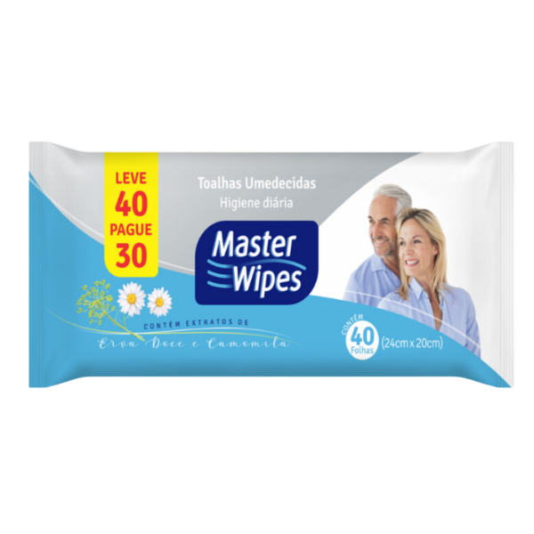 Toalha Umedecida Master Wipes Pacotes C/40 Unidades