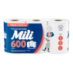 Toalha de Papel Mili Pacote C/3 Rolos C/200 Folhas Cada