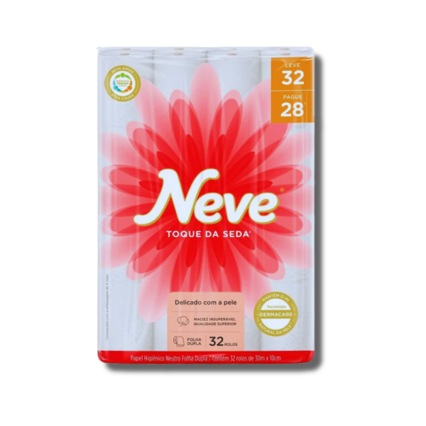 Papel Higiênico Neve Toque da Seda Folha Dupla LV 32 PG 28