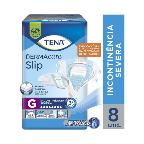 Fralda Adulto Tena Slip Dermacare Regular Pacote com 8 Und